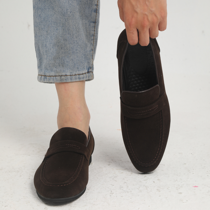 Suede Buckle Loafers
