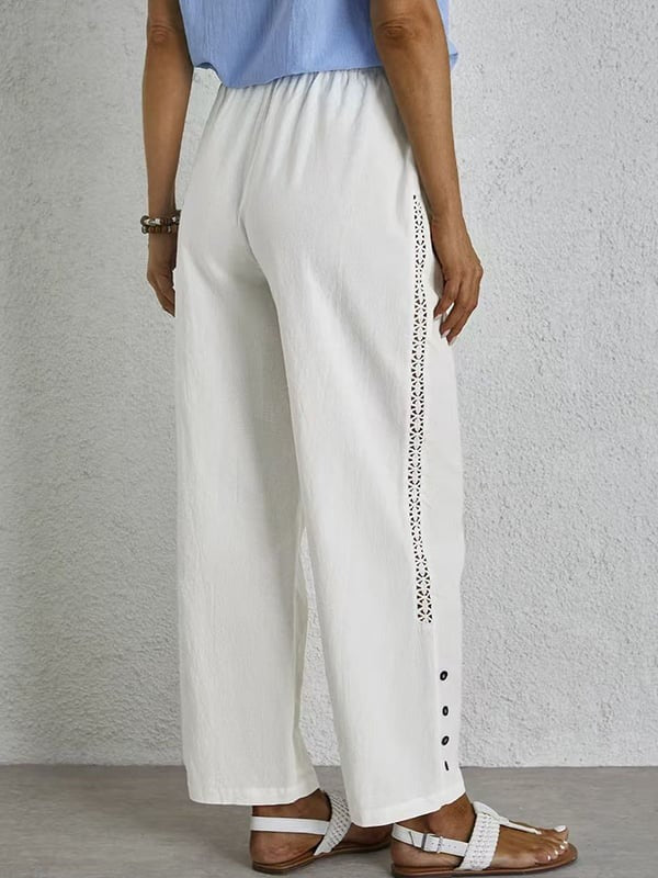 Shania - Relaxed Fit Pants with Buttons