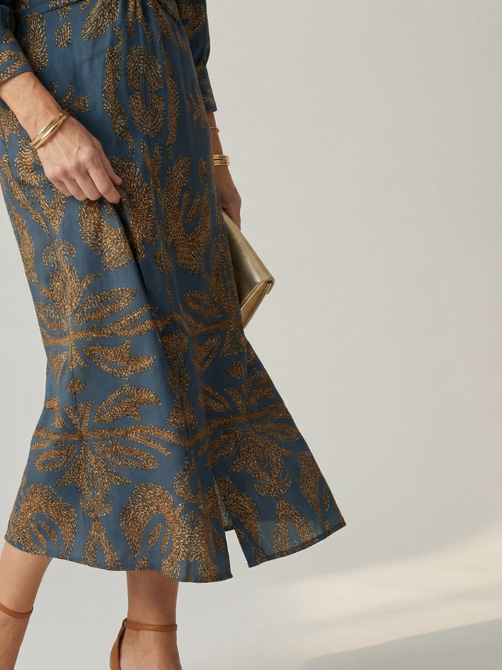 Natural Moon Midi Wrap Dress