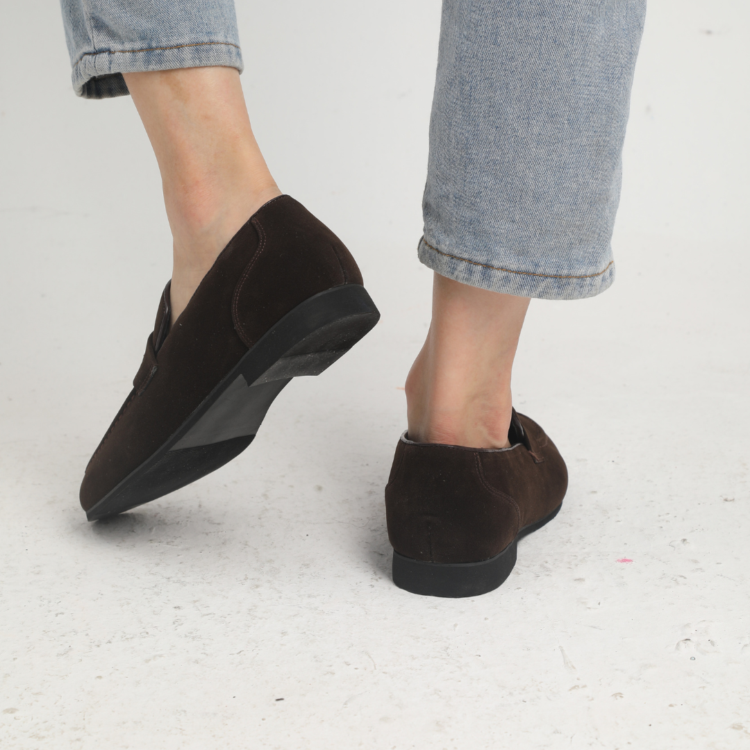 Suede Buckle Loafers