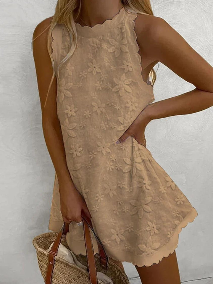 Casual Lace Sleeveless Mini Dress