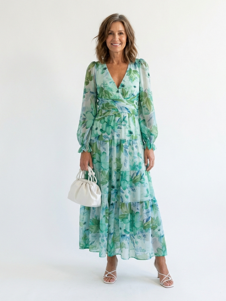 Althea Long Sleeve Floral Maxi Dress