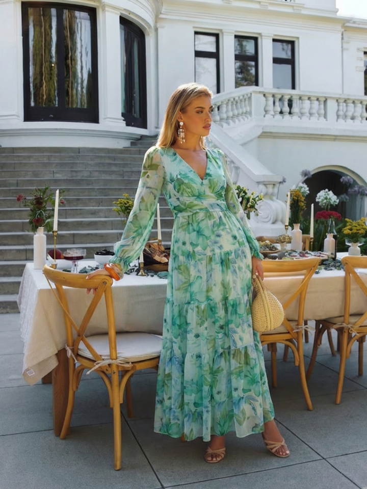 Althea Long Sleeve Floral Maxi Dress