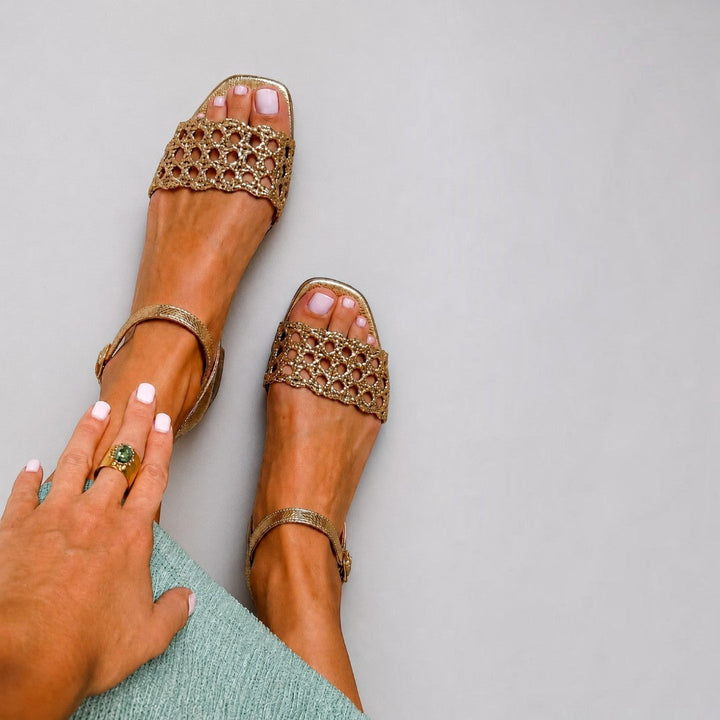 Aurora | Golden Sandals: Summer Charm
