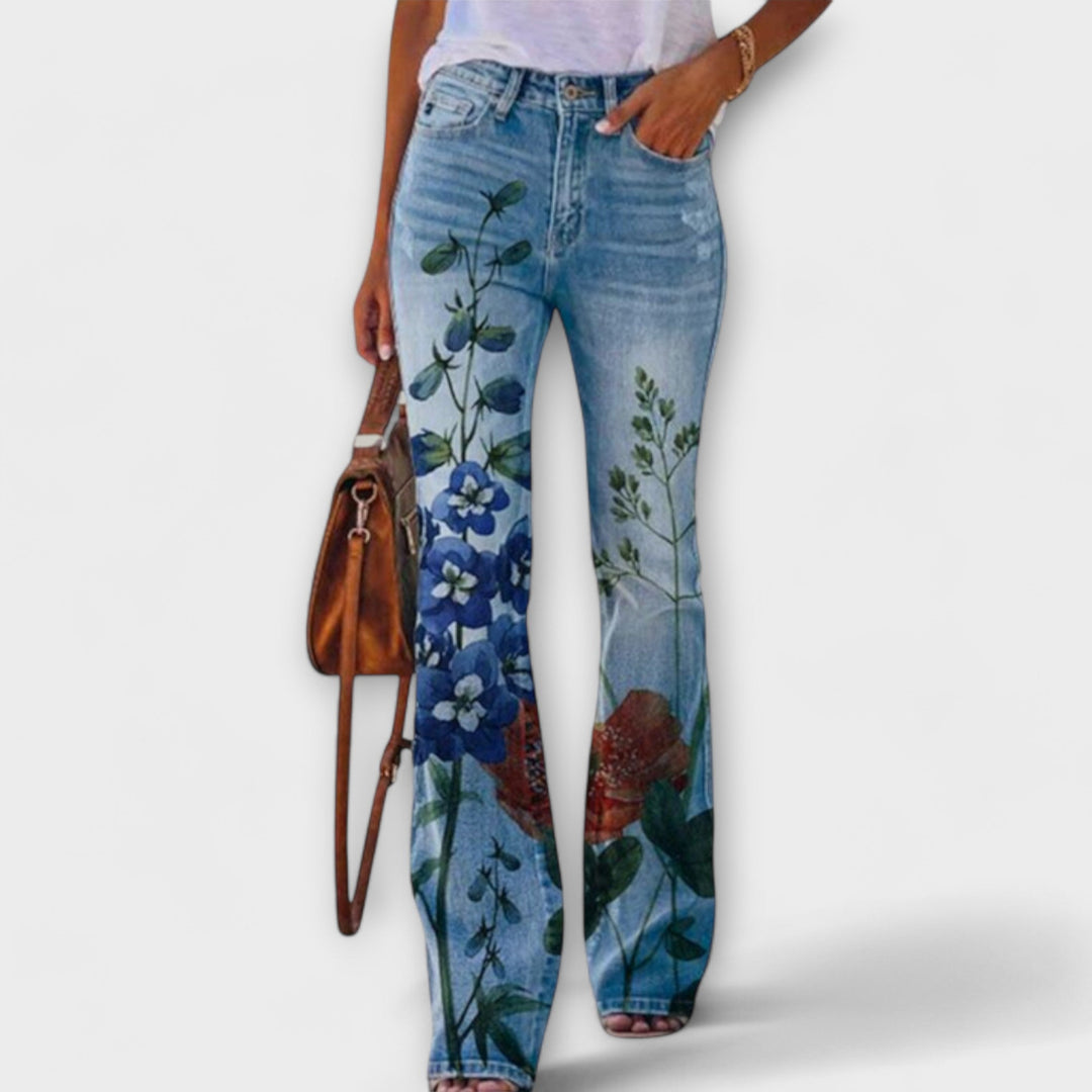 Floral Denim Pants