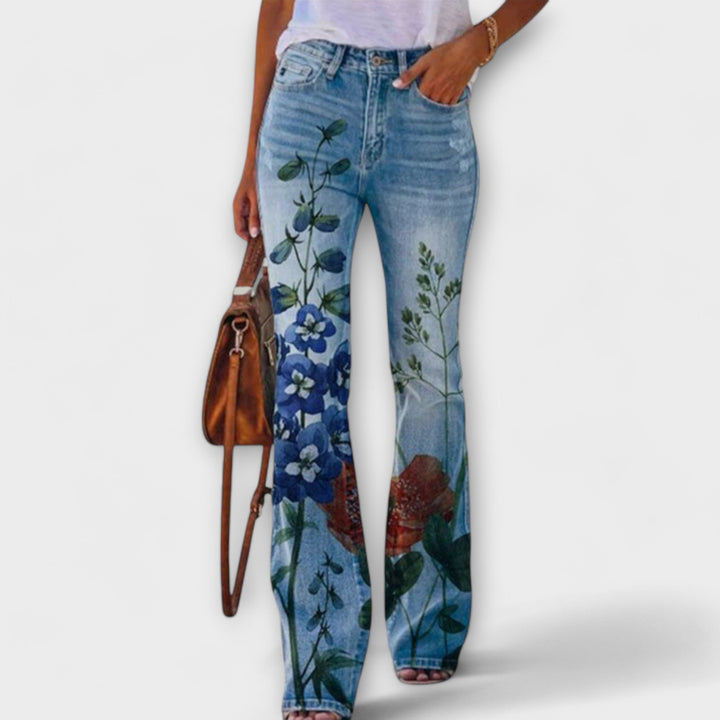 Floral Denim Pants