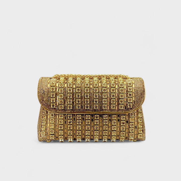 Claudia™ - Elegant shoulder bag with chain and colorful diamonds