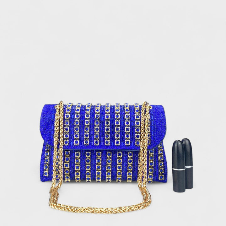 Claudia™ - Elegant shoulder bag with chain and colorful diamonds