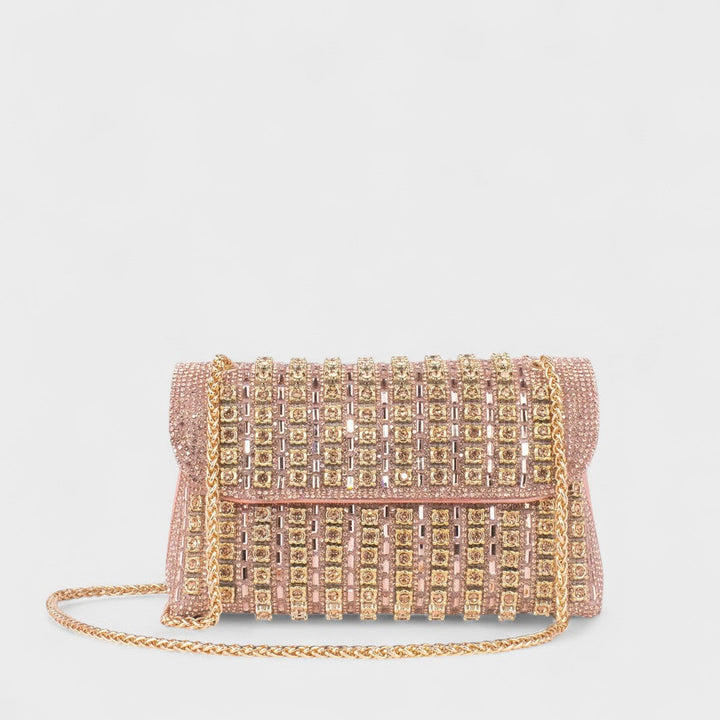 Claudia™ - Elegant shoulder bag with chain and colorful diamonds