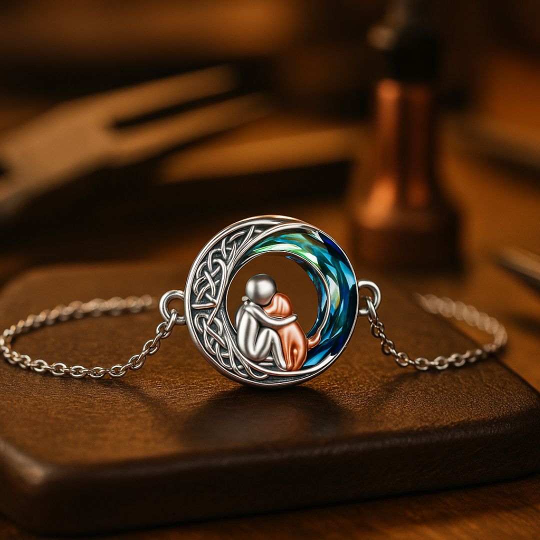 Adjustable Bracelet with Dog Charm in 925 Silver