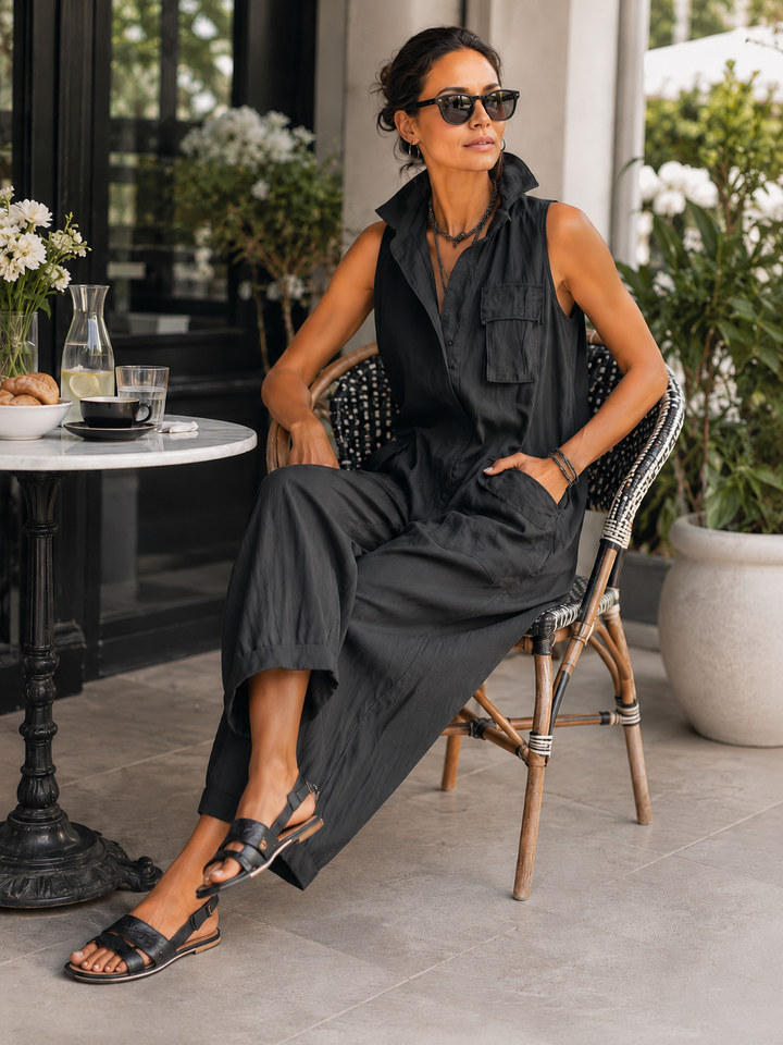 Ilaria | Sleeveless Cotton Jumpsuit with Relaxed Silhouette
