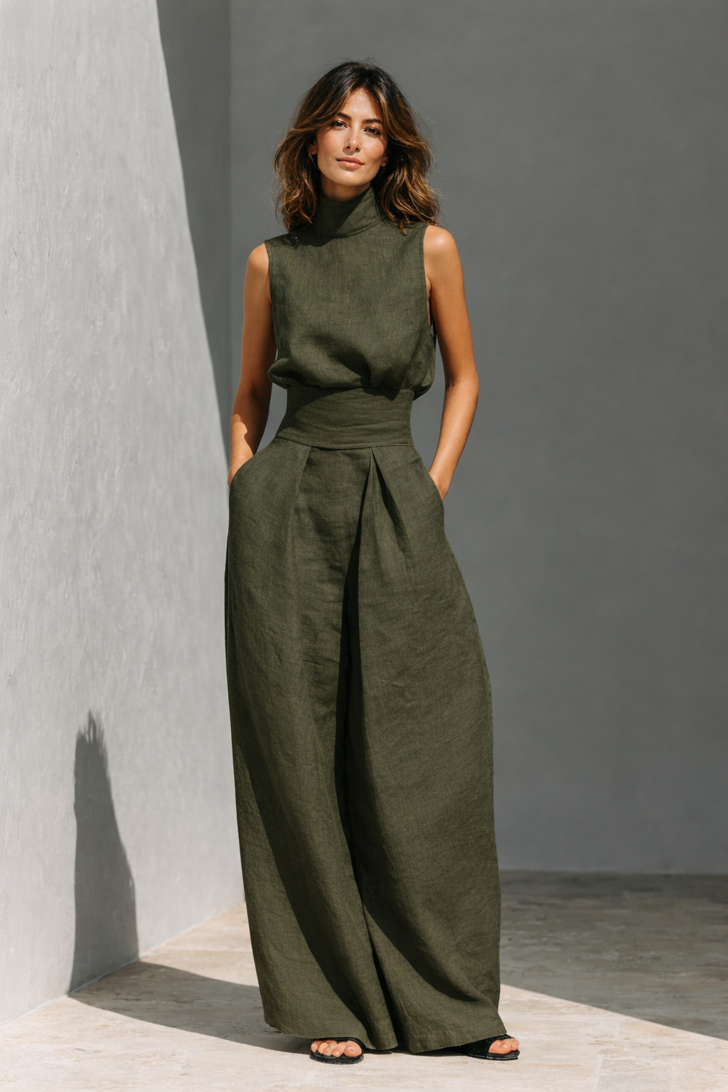 Maria | Minimalist two-piece set with wide leg
