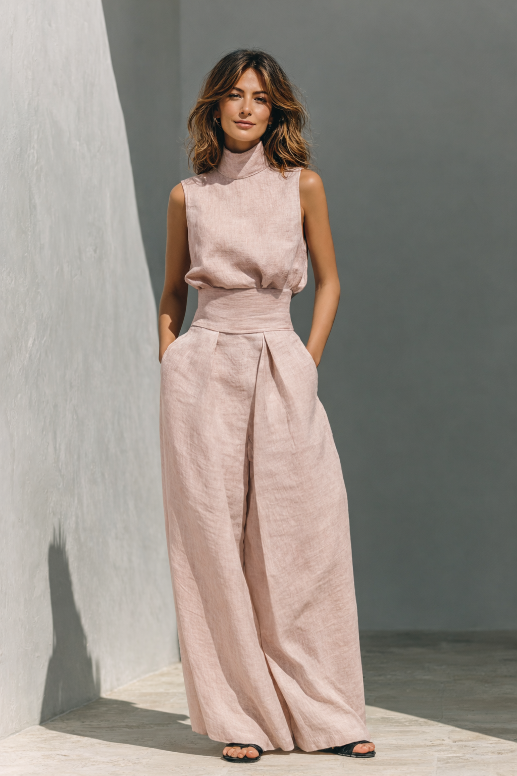 Maria | Minimalist two-piece set with wide leg