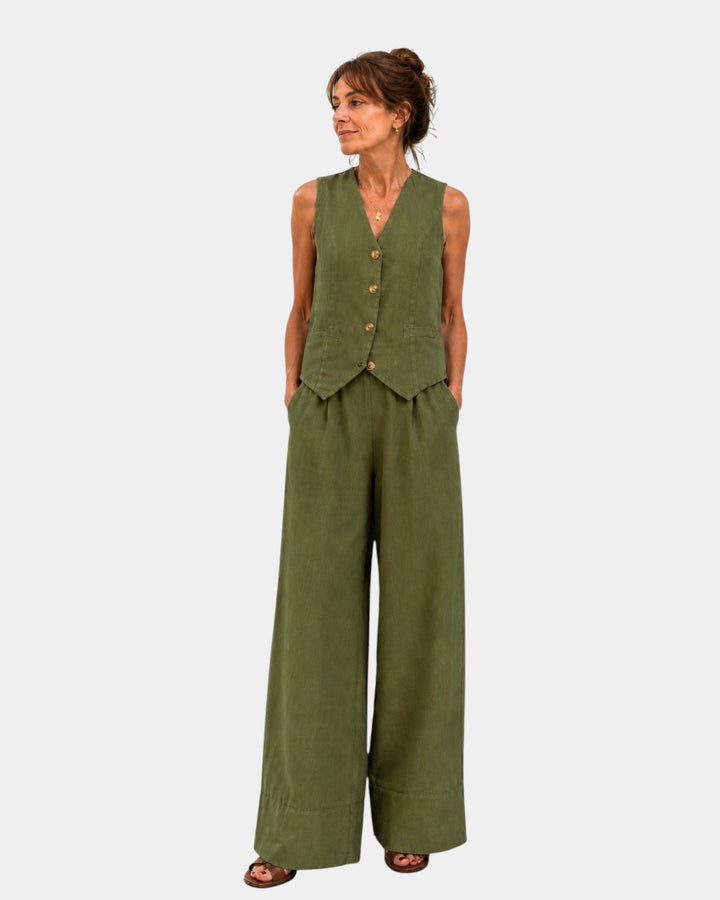 Assia | Sleeveless vest and pants set