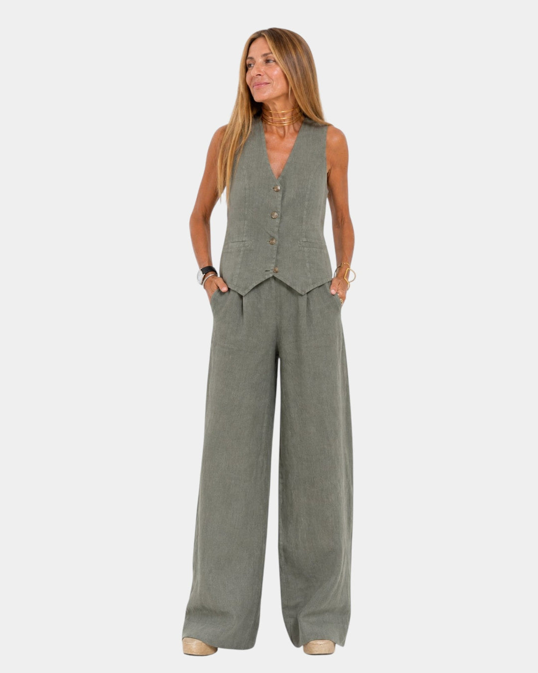 Assia | Sleeveless vest and pants set