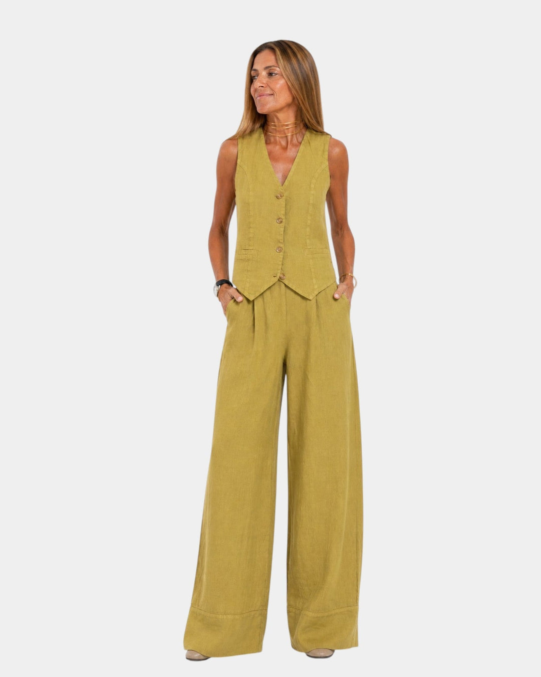 Assia | Sleeveless vest and pants set
