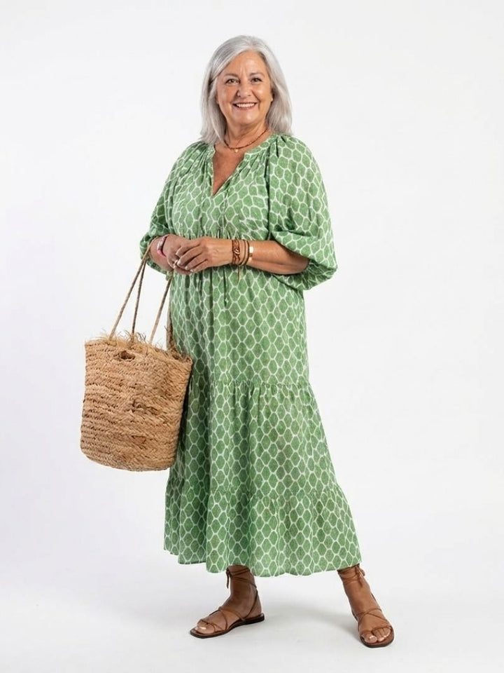 Midi Dress with Three-Quarter Sleeves Apolline