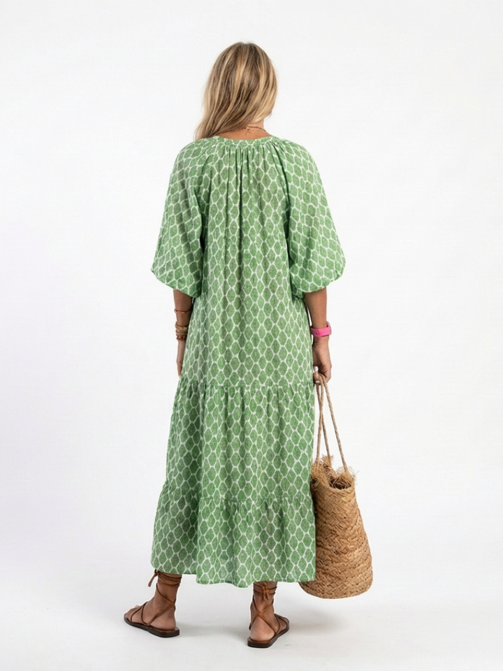 Midi Dress with Three-Quarter Sleeves Apolline