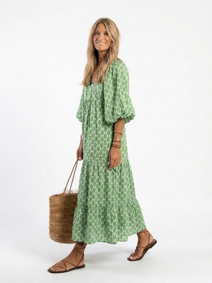 Midi Dress with Three-Quarter Sleeves Apolline