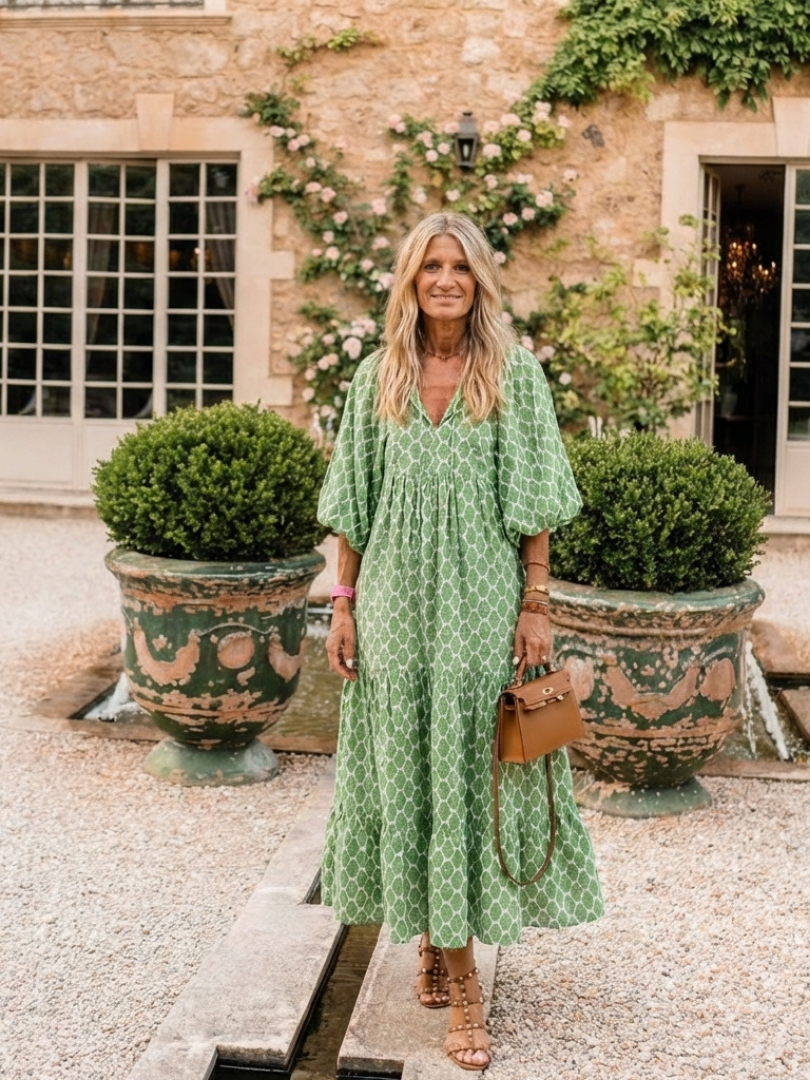 Midi Dress with Three-Quarter Sleeves Apolline
