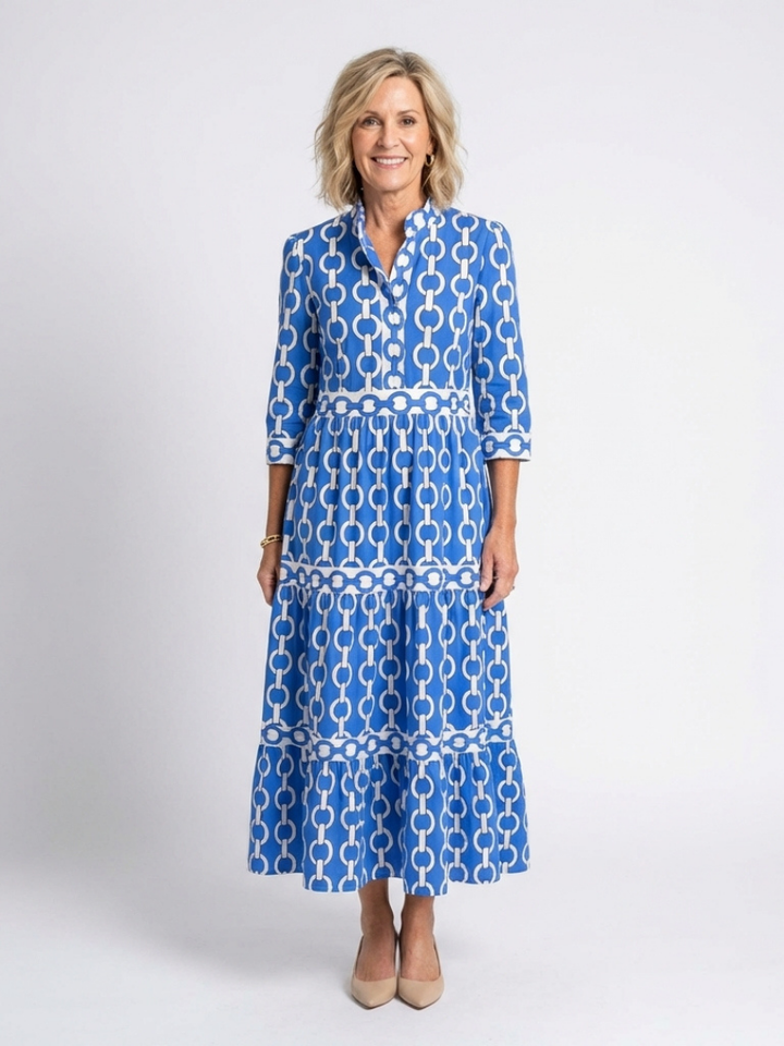 Midi Dress with Three-Quarter Sleeves Ysolde