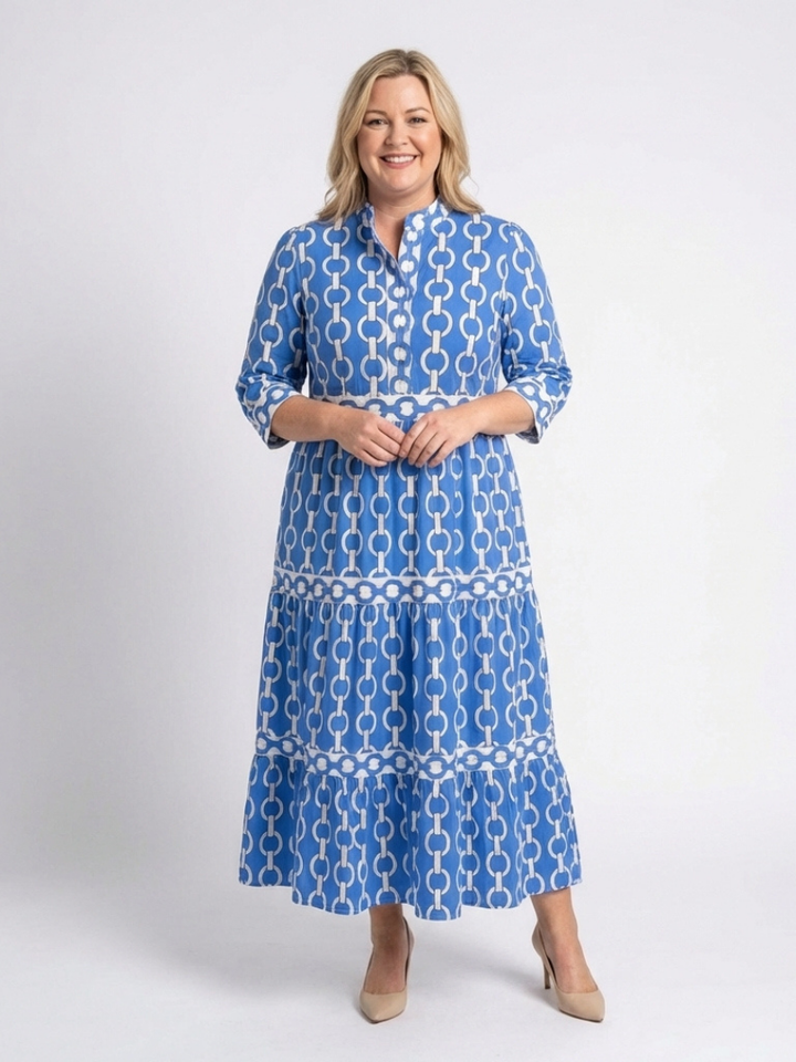 Midi Dress with Three-Quarter Sleeves Ysolde
