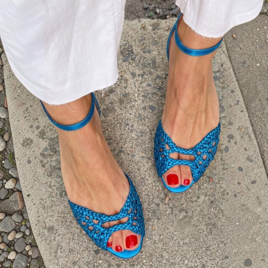 Isadora | Woven Golden Sandals – Golden Elegance and Comfort