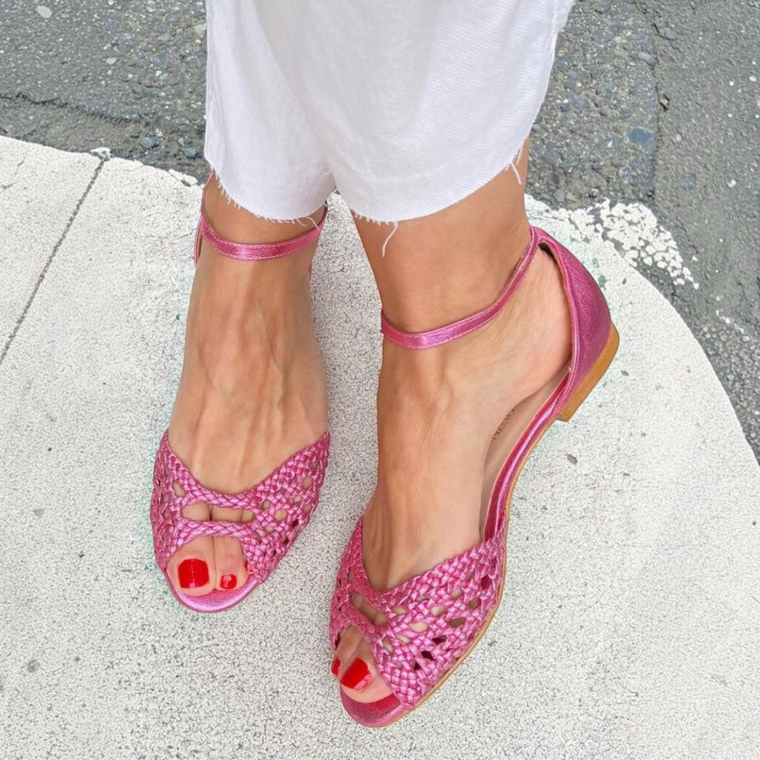 Isadora | Woven Golden Sandals – Golden Elegance and Comfort