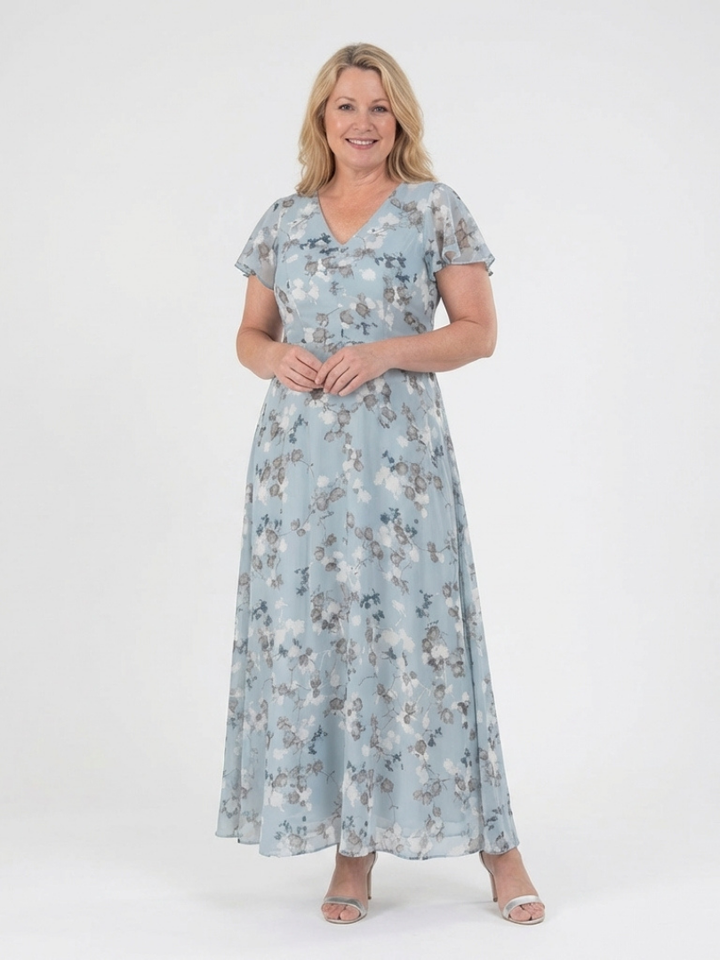 Ismeria Floral Chiffon Maxi Dress