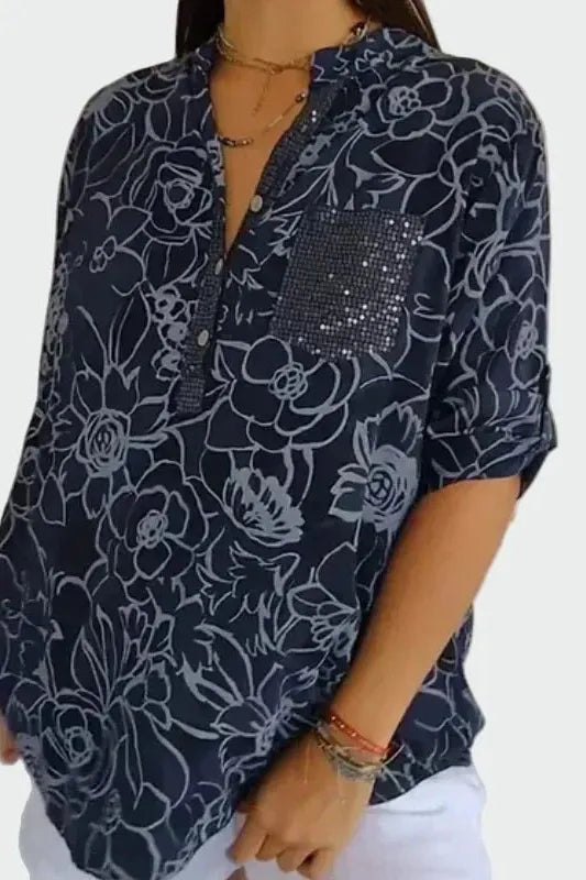 Johanne | Blue Floral Blouse