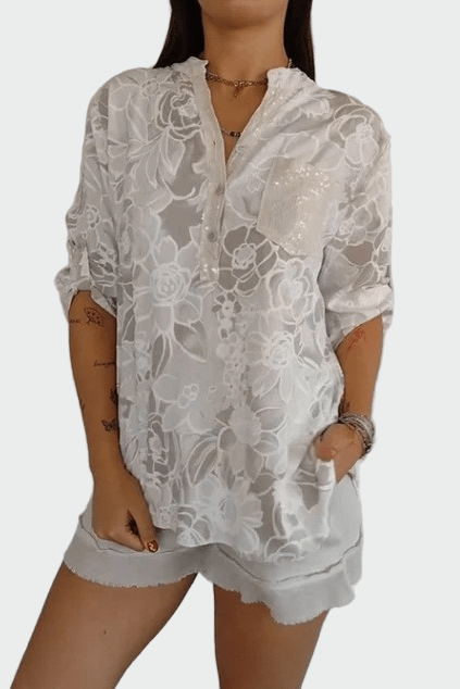 Johanne | Blue Floral Blouse