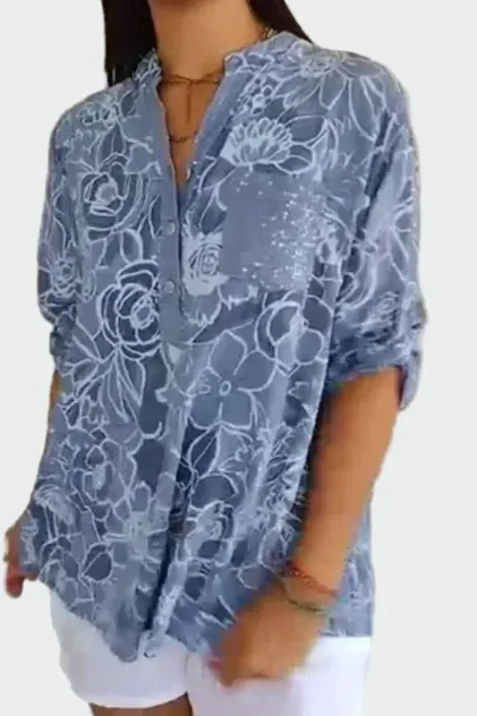 Johanne | Blue Floral Blouse