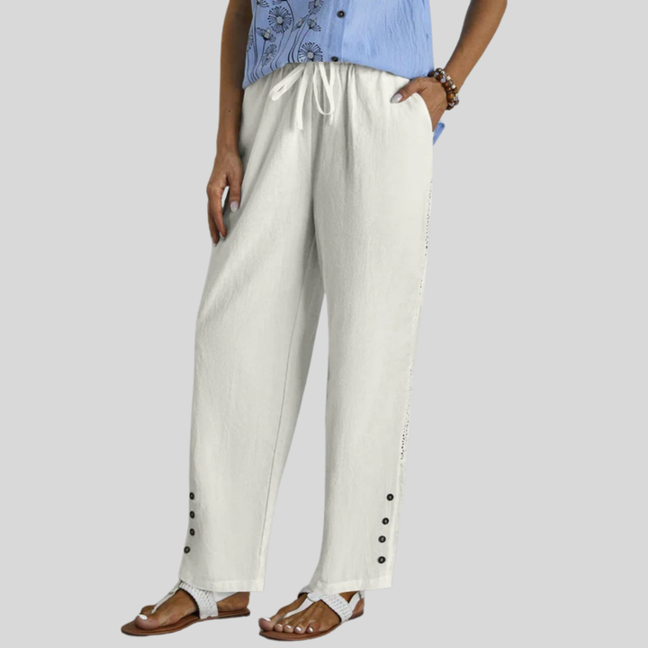 Shania - Relaxed Fit Pants with Buttons