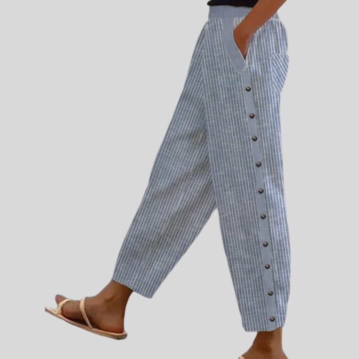 Linaya - Striped Button Pants