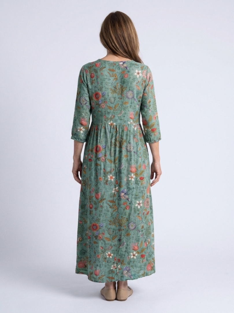 Marina Three-Quarter Sleeve Maxi Dress