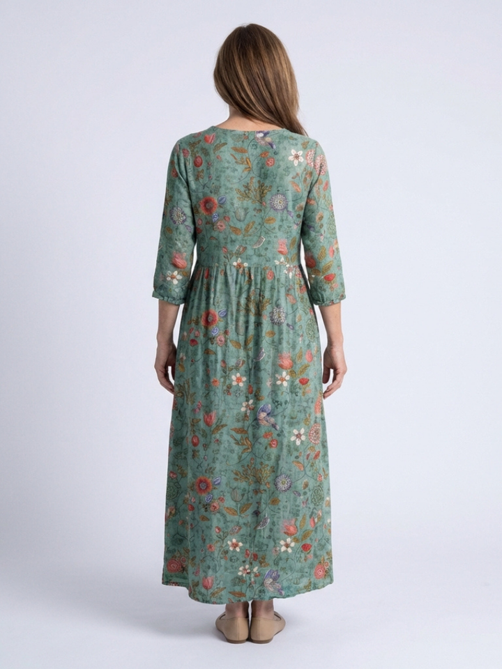 Marina Three-Quarter Sleeve Maxi Dress
