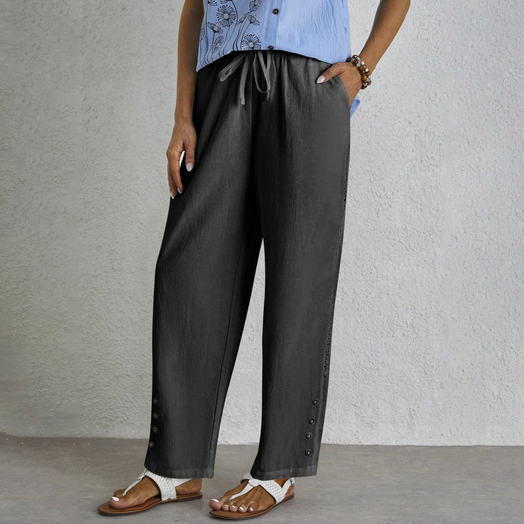 Shania - Relaxed Fit Pants with Buttons