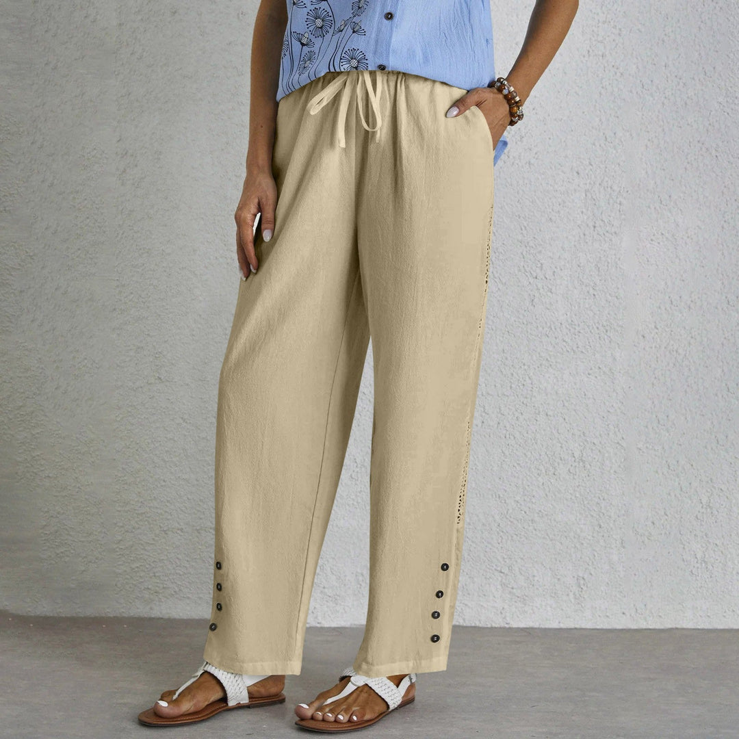 Shania - Relaxed Fit Pants with Buttons