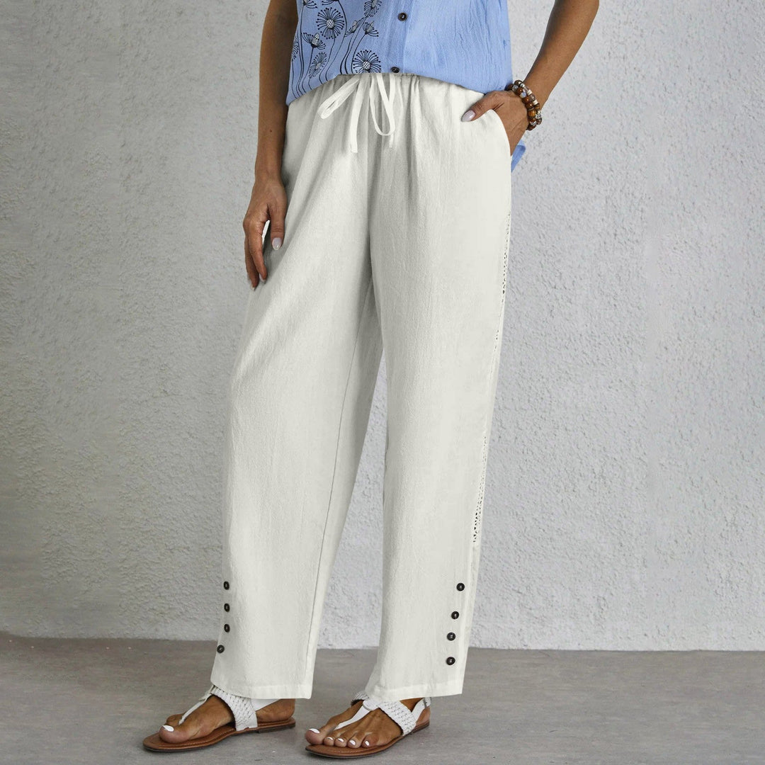 Shania - Relaxed Fit Pants with Buttons