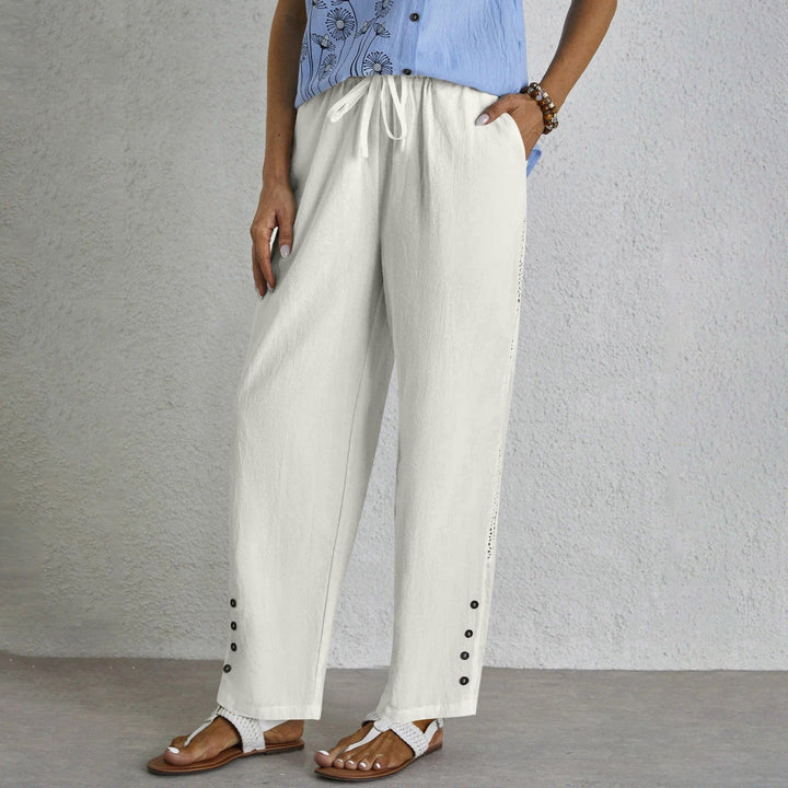 Shania - Relaxed Fit Pants with Buttons
