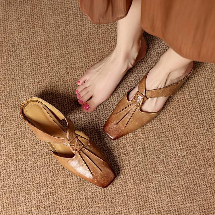 Olene | Leather Mules