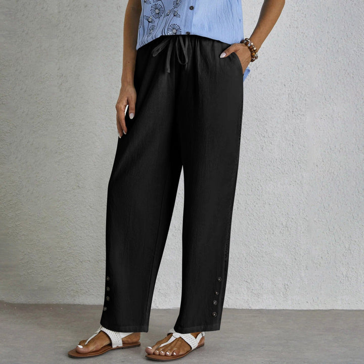Shania - Relaxed Fit Pants with Buttons