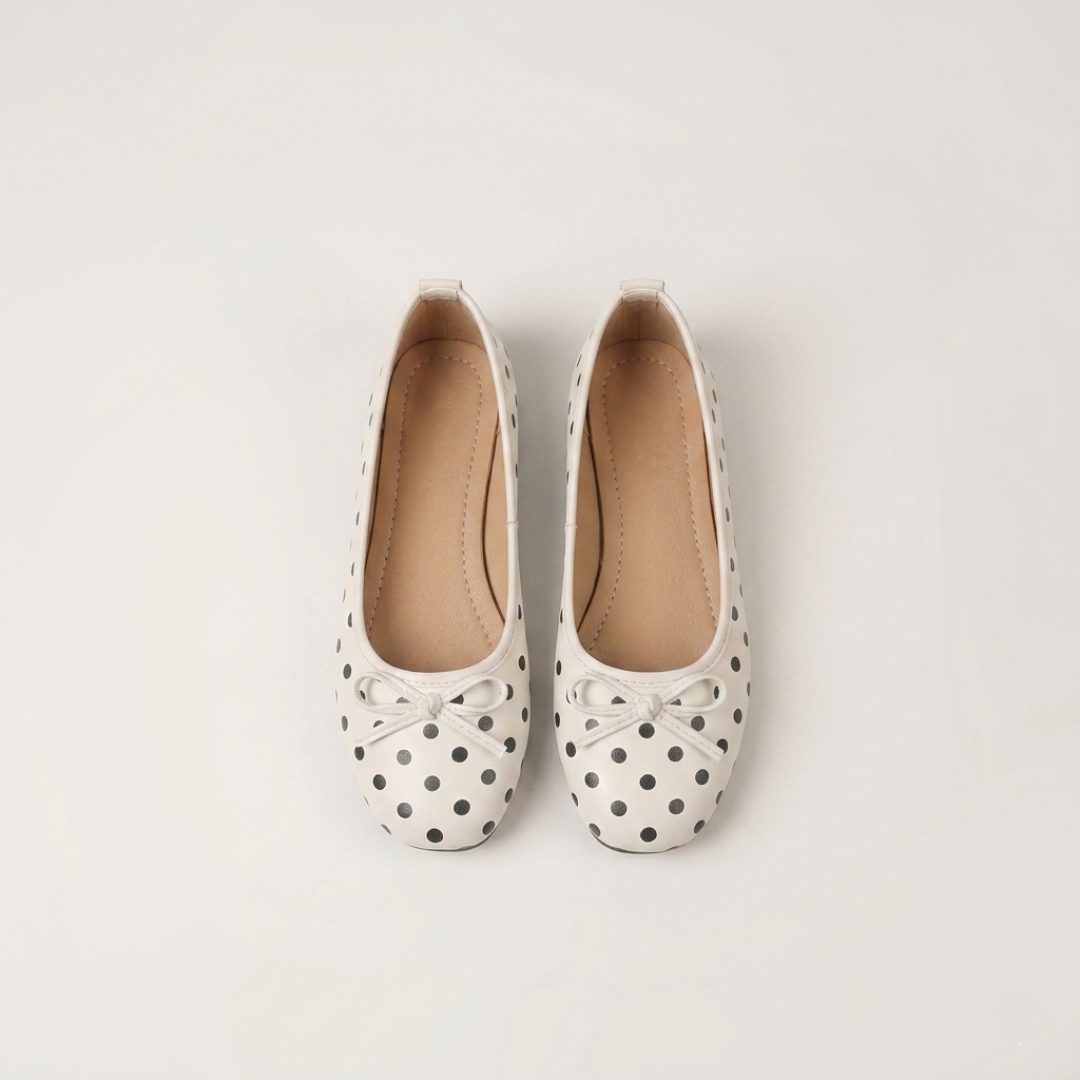 Colette - Ballerinas with Polka Dots and Satin Bow