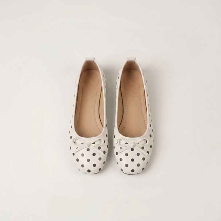 Colette - Ballerinas with Polka Dots and Satin Bow
