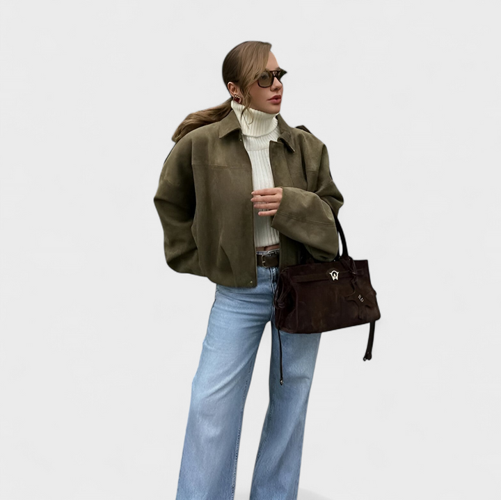 Aurora - Suede Bomber Jacket