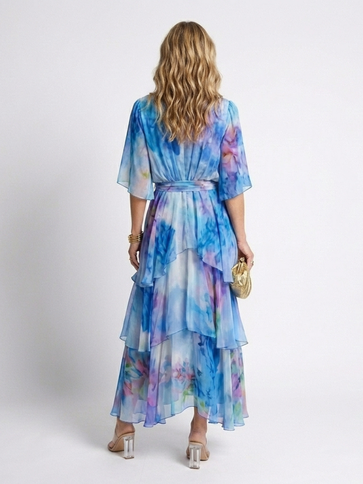 Calista Deep V-Neck Maxi Dress
