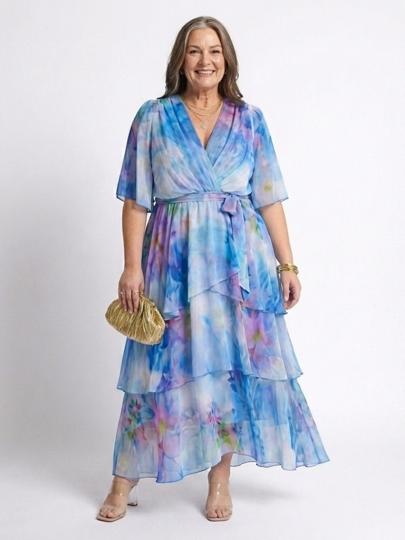 Calista Deep V-Neck Maxi Dress
