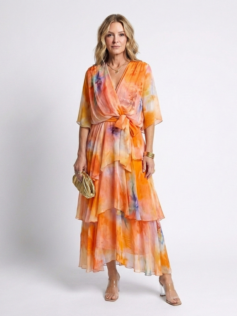 Calista Deep V-Neck Maxi Dress