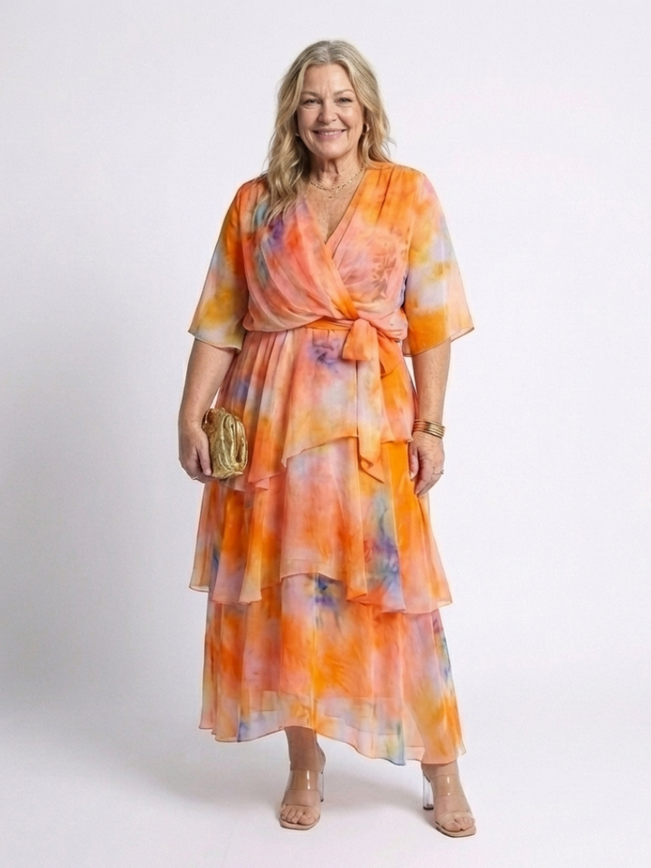 Calista Deep V-Neck Maxi Dress