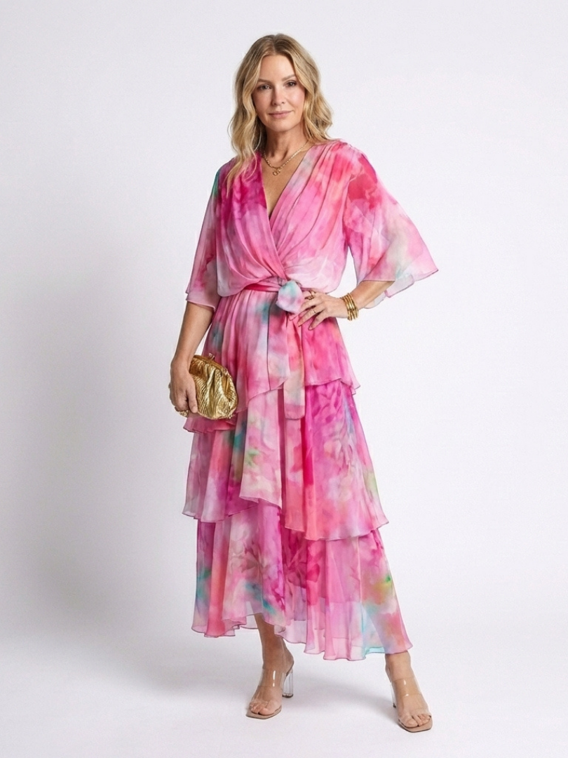 Calista Deep V-Neck Maxi Dress